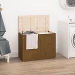 vidaXL Boîte à linge Marron miel 88 5x44x66 cm Bois massif de pin