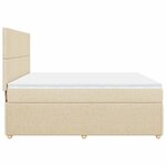 vidaXL Sommier à lattes de lit avec matelas Crème 200x200 cm Tissu