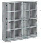 vidaXL Bibliothèque avec portes sonoma gris 136x37x142 cm