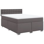 vidaXL Sommier à lattes de lit avec matelas Gris 160x200 cm Similicuir