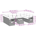 vidaXL Salon de jardin avec coussins 10 Pièces beige résine tressée