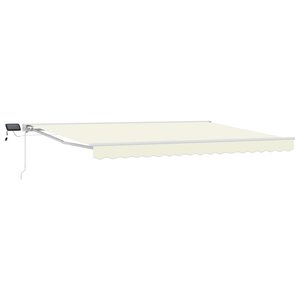 vidaXL Cadre de store manuel avec LEDs Crème et Blanc 4 5 × 3 m