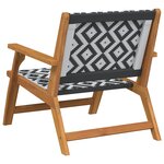 vidaXL Chaises de jardin 2 Pièces Noir et blanc 76x67x73 cm Bois massif d'acacia