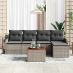 vidaXL Ensemble de canapé de jardin 6 Pièces Gris