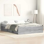 vidaXL Cadre de lit sans matelas sonoma gris 140x190 cm