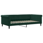vidaXL Lit de jour avec gigogne sans matelas vert foncé 100x200 cm