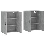 vidaXL Armoires murales 2 Pièces gris béton 69 5x34x90 cm
