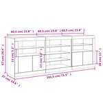 vidaXL Buffet avec lumières LED gris béton 181 5x37x67 cm