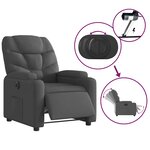 vidaXL Fauteuil inclinable électrique Noir Tissu