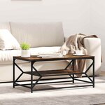 vidaXL Table Basse avec Étagère Chêne Fumé 90x50x40 cm Bois Mécanisé