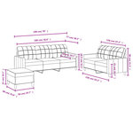 vidaXL Ensemble de canapés 3 Pièces avec coussins Gris foncé Tissu