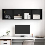 vidaXL Ensemble meuble TV Montage mural Chêne noir 37 x 37 x 142 5 cm