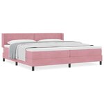 vidaXL Lit à ressorts avec matelas noir 100x200 cm en velours Rose