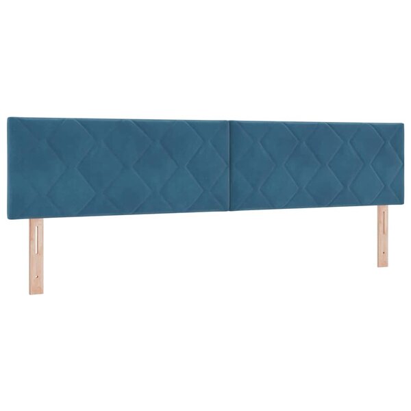 vidaXL Tête de lit LED Bleu foncé 200 cm Cuir synthétique