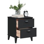 vidaXL Table de chevet VIKEN noir bois d'ingénierie