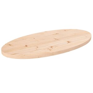 vidaXL Dessus de table 70x35x2 5 cm bois de pin massif ovale