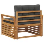 vidaXL Canapé d’extérieur Bois d'acacia massif et polyester