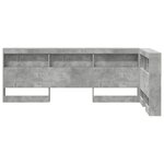 vidaXL Tête de lit de rangement Gris béton 80 cm Bois d'ingénierie