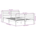 vidaXL Cadre de lit sans matelas cire marron 140x200cm bois pin massif