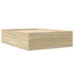 vidaXL Cadre de lit chêne sonoma 135x190 cm bois d'ingénierie