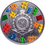 Pièce de monnaie en Argent 2 Dollars g 31.1 (1 oz) Millésime 2024 BITBRICKS