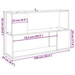 vidaXL Bibliothèque vieux bois 100x24x63 cm bois d'ingénierie