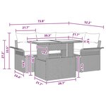 vidaXL Ensemble de canapé de jardin 5 Pièces Marron Poly rotin