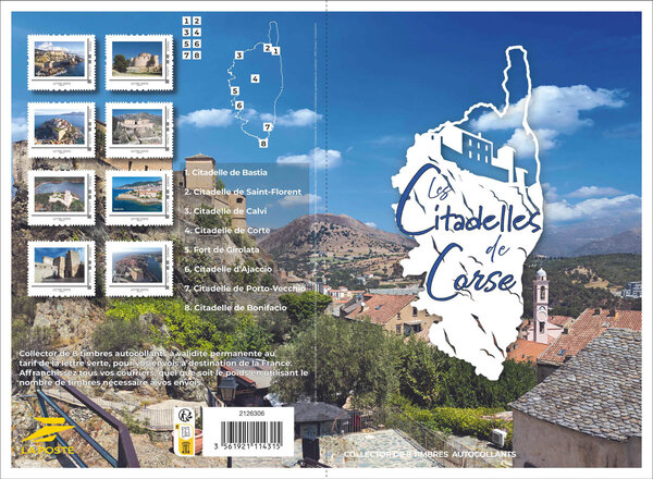 Collector 8 timbres - Les citadelles corses - Lettre Verte