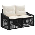 vidaXL Ensemble de canapé de jardin 9 Pièces Noir polyrotin