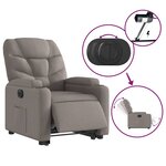 vidaXL Fauteuil inclinable électrique taupe tissu