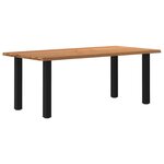 vidaXL Table à manger bord naturel bois massif chêne rectangulaire