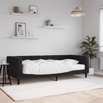 vidaXL Lit de jour avec matelas noir 90x190 cm velours