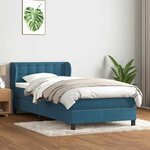 vidaXL Sommier à lattes de lit et matelas bleu foncé 80x220 cm velours