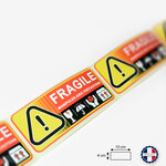 Lot de 1000 Etiquettes FRAGILE dimension 4x10 cm