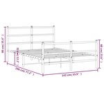 vidaXL Cadre de lit métal sans matelas avec pied de lit noir 135x190cm