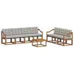 vidaXL Ensemble de canapés d'extérieur 8 pc Gris Naturel et Clair