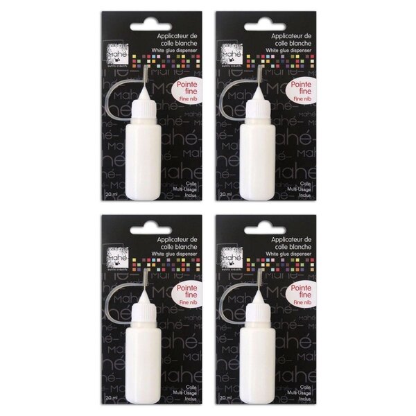 4 tubes de colle blanche pointe fine - 20 ml