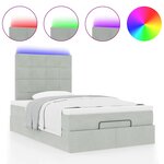 vidaXL Cadre de lit ottoman avec matelas gris clair 120x190 cm velours