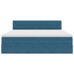 vidaXL Lit de Rangement avec matelas Bleu foncé 160 x 200 cm Velours