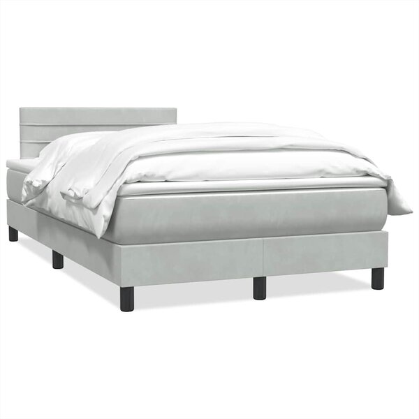 vidaXL Sommier à lattes de lit et matelas gris clair 120x210cm velours