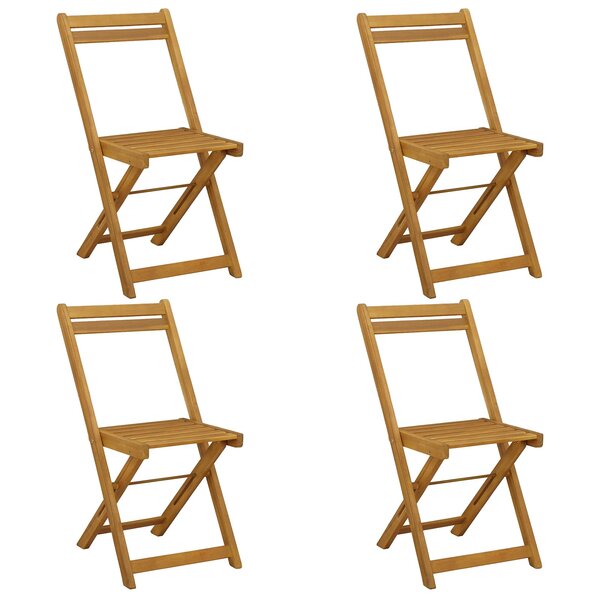 vidaXL Chaises de jardin pliantes 4 Pièces Naturel 40 x 53 x 80 cm