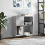 vidaXL Armoire à disques gris béton 84 5x38x89 cm bois d'ingénierie