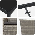 vidaXL Ensemble de Salle à Manger de Jardin 5 Pièces avec Coussins Rattan Poly Gris