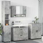 vidaXL Ensemble de mobilier de salle de bain 4 Pièces Gris béton
