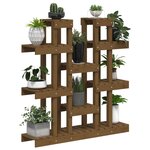 vidaXL Support à plantes Marron miel 104 5x25x109 5 cm Bois massif pin