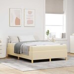 vidaXL Lit à ressorts avec matelas Crème et Blanc 160 x 200 cm tissu