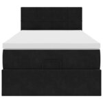 vidaXL Cadre de lit ottoman avec matelas noir 90x190 cm velours