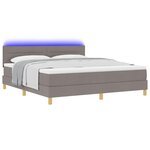 vidaXL Lit à ressort LED avec matelas Taupe 180 x 200 cm tissu