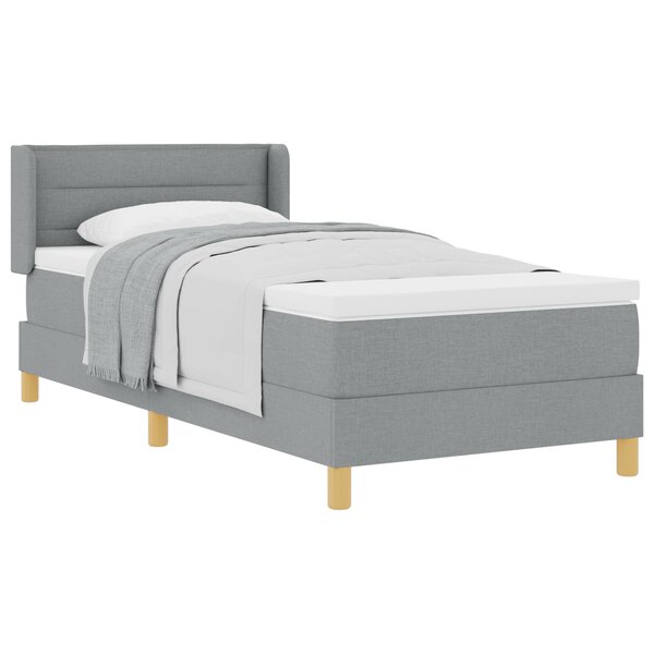 Lit à ressorts vidaXL avec matelas Gris clair 80x200 cm Tissu