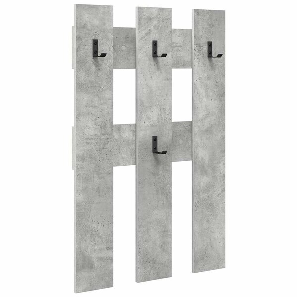 vidaXL Porte-manteau mural Montage mural Gris béton 65 x 3 x 100 cm
